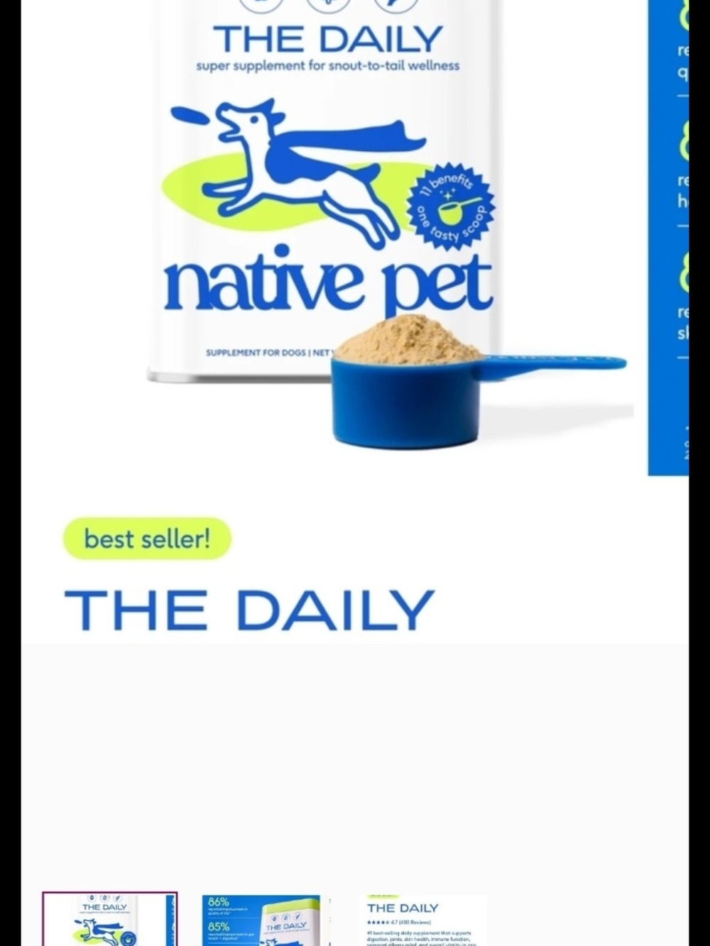 Native Pet The Daily Dog Supplement - Blue & Lime